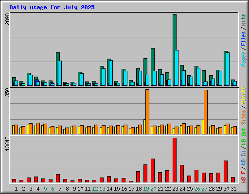Daily usage for July 2025