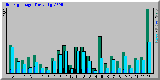 Hourly usage for July 2025