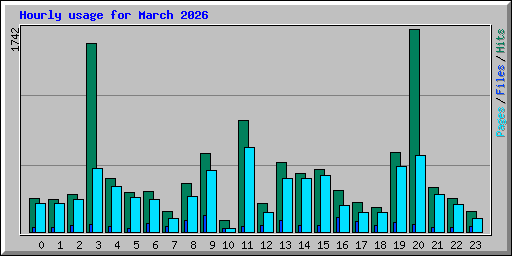 Hourly usage for March 2026
