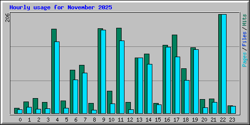 Hourly usage for November 2025